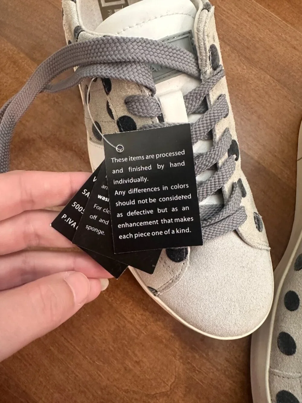 D.A.T.E premium sneakers suede leather polka dot shoe size 8